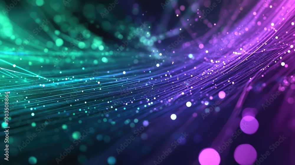 Poster green and violet streaks representing julia's high-performance computing power in the field of data 