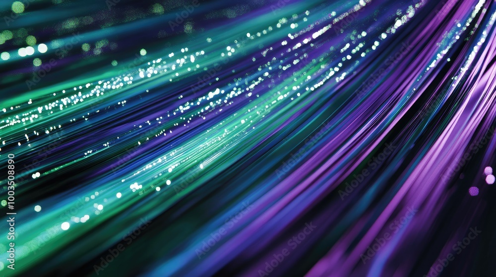 Poster green and violet streaks representing julia's high-performance computing power in the field of data 