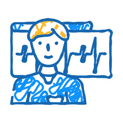 cardiologist doctor doodle icon sketch vector. cardiologist doctor sign. isolated symbol illustration
