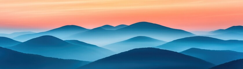 Obraz premium Serene Sunrise Over Peaceful Mountain Range