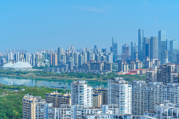 Naklejka premium Modern urban skyscrapers in Nanning