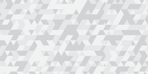 Abstract geometric white or gray background seamless triangular origami grayscale mosaic and low polygon triangle texture banner wallpaper.	
