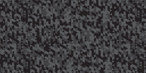 Abstract geometric black and gray cube background seamless mosaic and low polygon triangle texture wallpaper.	
