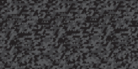 Abstract geometric black and gray cube background seamless mosaic and low polygon triangle texture wallpaper.	
