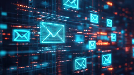 Iconic automation of email campaigns with spam filter technology, representing a streamlined marketing system