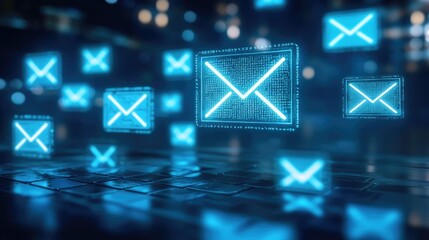 Iconic representation of email automation processes with spam filters, symbolizing the efficiency of modern digital marketing