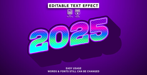 Editable text effect style 2025 concept