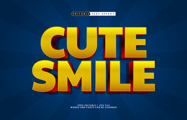cute smile editable text effect with a kids and happy text style