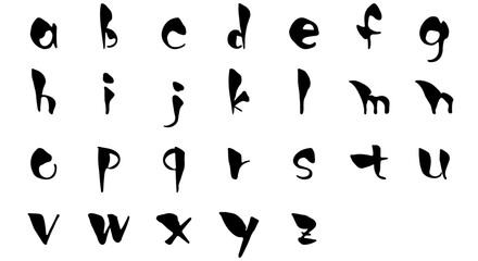 アルファベット・小文字のセット/手書きの筆文字素材