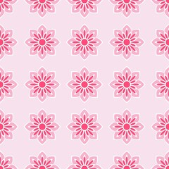 seamless pattern with pink flowers