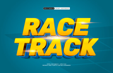 race track editable text effect with a race and speed text style