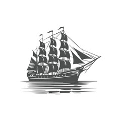 ship on white background