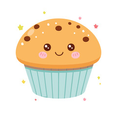 Muffin Food Eat Meal Cuisine Animation Kawaii Character

