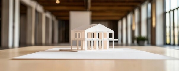 Naklejka premium Virtual reality drafting of a building, with holographic wireframe models hovering in front of an architect s digital workspace