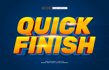 quick finish editable text effect with a race and speed text style