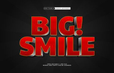 big smile editable text effect with a kids and happy text style