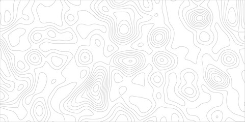 Ocean topographic line map with curvy wave isolines vector illustration. Abstract topographic contours map background, Vector contour topographic map. Cartography texture abstract banner use.	