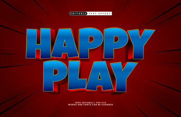 happy play editable text effect with a kids and game text style