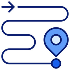 Roadmap Icon Blue Color Icon