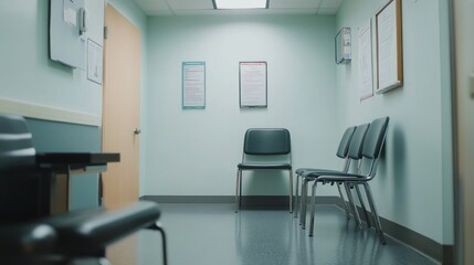 A waiting area with empty chairs and a calm atmosphere.