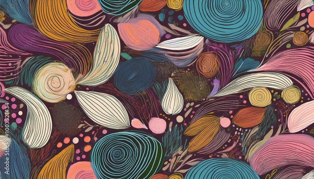 Poster seamless pattern with a simple abstract drawing