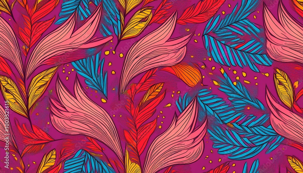 Poster seamless pattern with a simple abstract drawing