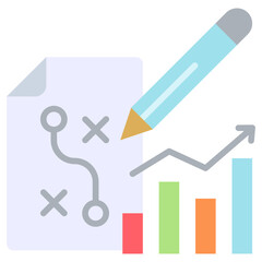 Growth Strategy Icon Flat Icon