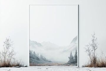 A3 Poster Mockup on White Background created with Generative AI