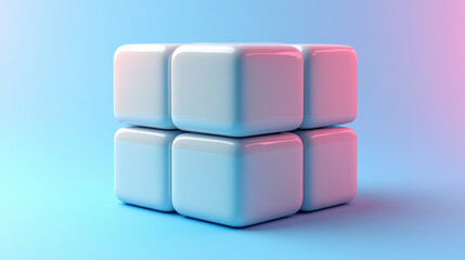 Obraz premium White glossy cubes arranged in a grid pattern.