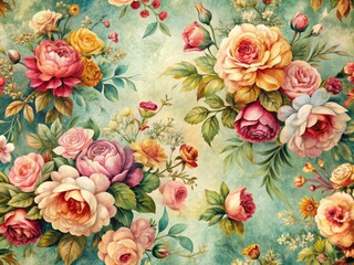 A charming vintage backdrop featuring delicate floral patterns and gentle textures, perfect for elevating elegant