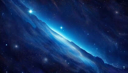 Fototapeta premium Abstract galaxy outer space blue background image with stars and clouds. Fantasy or sci-fi concepts.