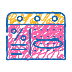 calendar with week of discounts doodle icon sketch vector. calendar with week of discounts sign. isolated symbol illustration