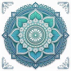 Mandala art design also called rangoli, decorative elements on white background