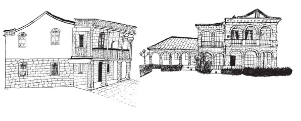 Hand-drawn Chinese-Western Fusion Architecture