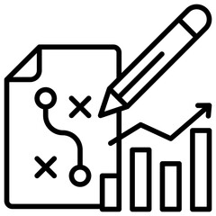 Growth Strategy Icon Outline Icon