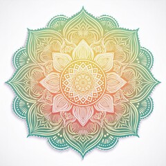 Mandala art design also called rangoli, decorative elements on white background