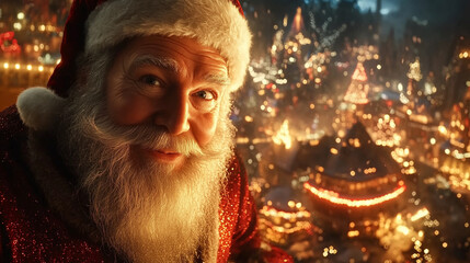 portrait of santa claus in christmas