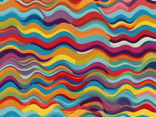 seamless pattern with colorful waves,Ai generated 