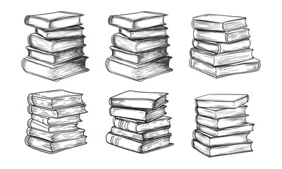 Book Hand drawn illustration in sketch style. Vector. 