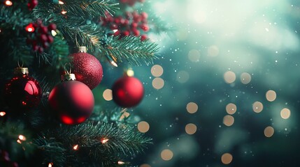 Festive christmas tree with sparkling lights and ornaments in a cozy living room setting, perfect for holiday celebrations and seasonal decor background