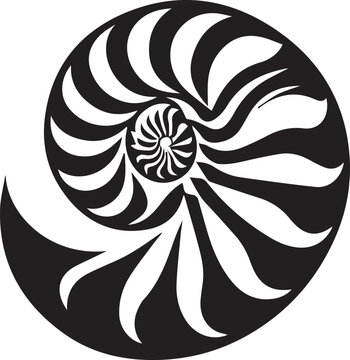 recommend clip art: Paper Nautilus silhouette vector and logo black and white