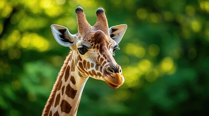 Obraz premium Close-up portrait of a giraffe. Great for nature, wildlife, and African themes.