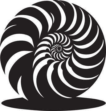 recommend clip art: Paper Nautilus silhouette vector and logo black and white