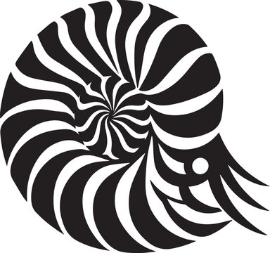 recommend clip art: Paper Nautilus silhouette vector and logo black and white