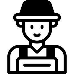 Vector Icon Farmer, Avatar, Brown Hair, Caucasian, Professions And Jobs, Farmer