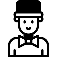 Fototapeta premium Vector Icon Showman, Professions And Jobs, Showman, Redhead, Caucasian