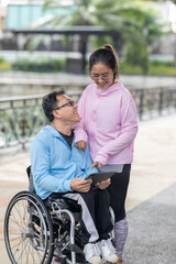 Inclusive Outdoor Activity with Tablet