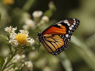 Obraz premium monarch butterfly pollinate on flower