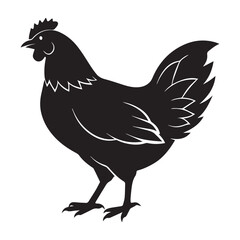 chicken silhouette vector art white background.