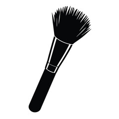 makeup brush silhouette vector white background.